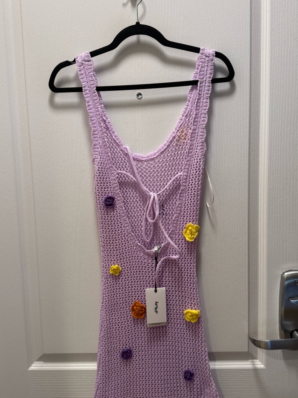 Jacquie The Label Lilac Crochet 3D Floral Maxi Dress Size S NWT - Picture 4 of 6
